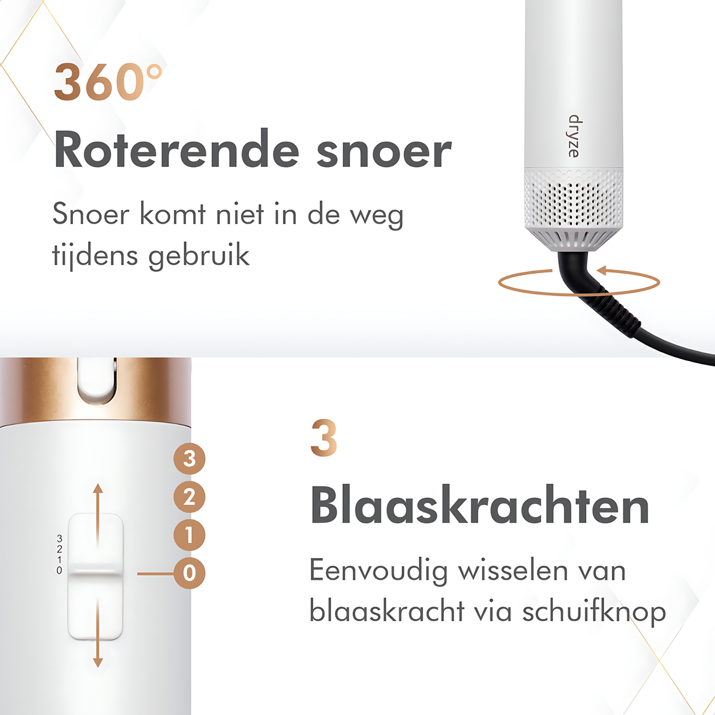LumiCurl™ 5 in 1 + Luxe opbergcase | Haar Tool die krult en föhnt