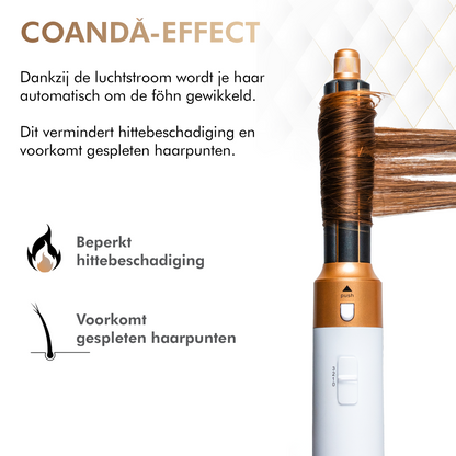 LumiCurl™ 5 in 1 + Luxe opbergcase | Haar Tool die krult en föhnt