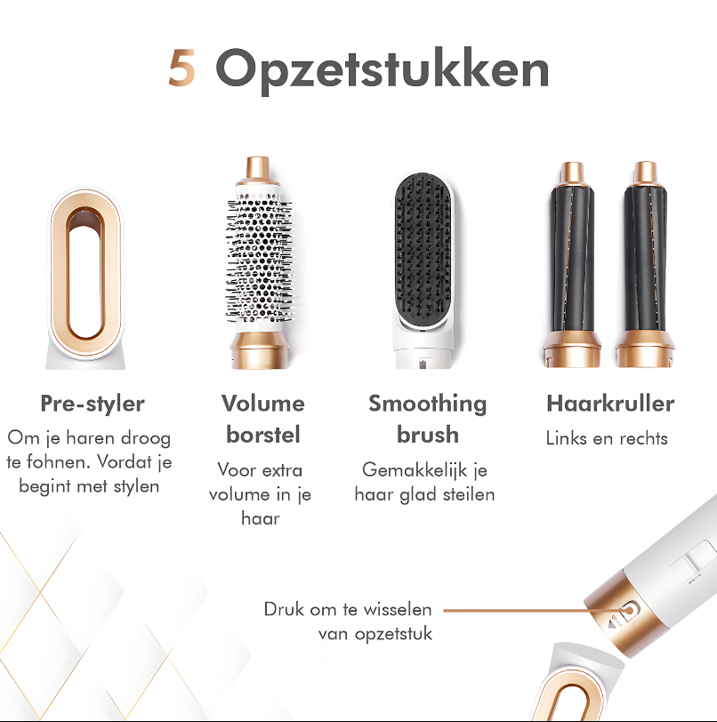 LumiCurl™ 5 in 1 | Haar Tool die krult en föhnt